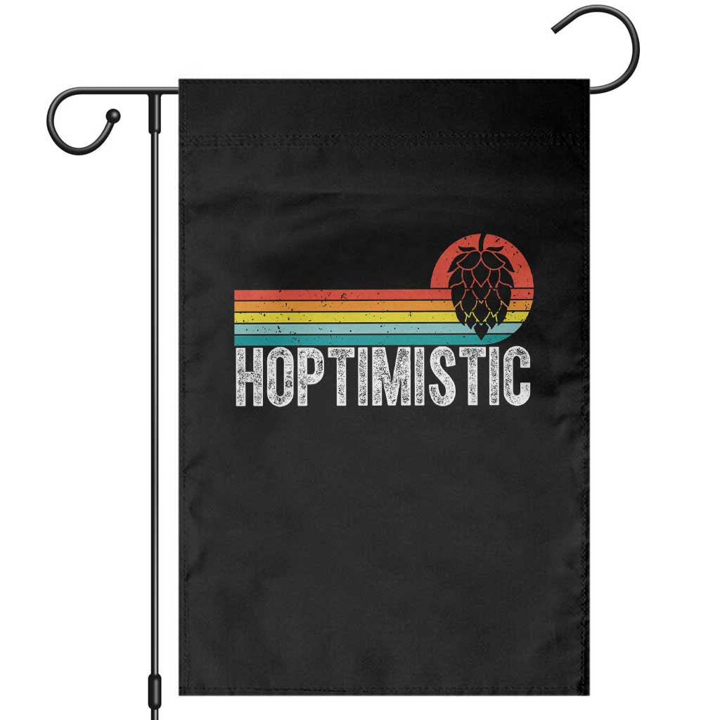 Funny Hops Craft Beer Lover Garden Flag Hoptimistic Retro Vintage Home Brewing TS11 Black Print Your Wear