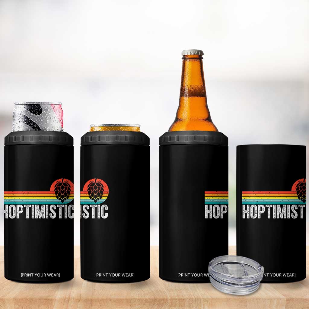 Funny Hops Craft Beer Lover 4 in 1 Can Cooler Tumbler Hoptimistic Retro Vintage Home Brewing TS11 Print Your Wear