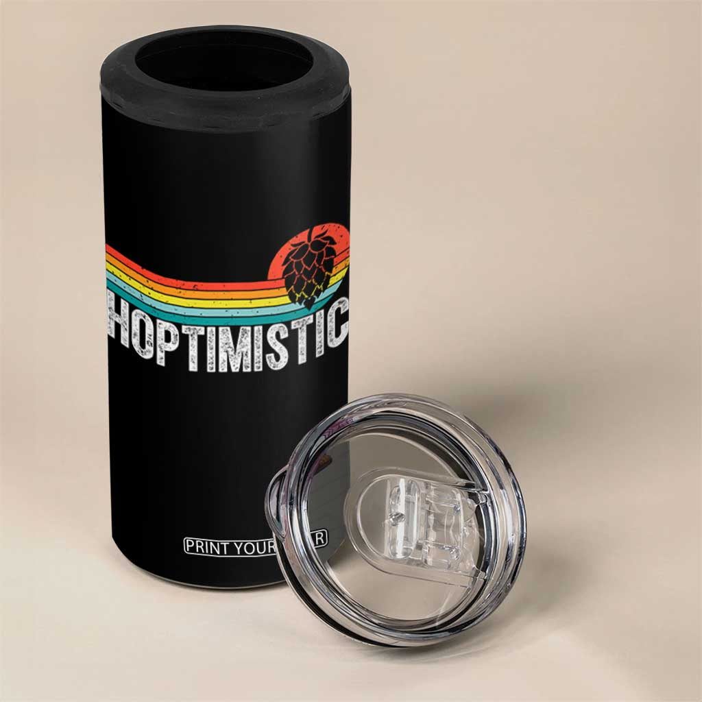 Funny Hops Craft Beer Lover 4 in 1 Can Cooler Tumbler Hoptimistic Retro Vintage Home Brewing TS11 Print Your Wear