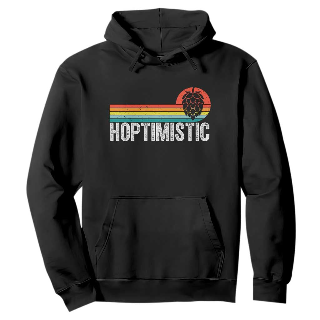 Funny Hops Craft Beer Lover Hoodie Hoptimistic Retro Vintage Home Brewing TS11 Black Print Your Wear