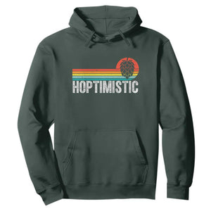 Funny Hops Craft Beer Lover Hoodie Hoptimistic Retro Vintage Home Brewing TS11 Dark Forest Green Print Your Wear