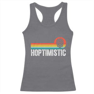 Funny Hops Craft Beer Lover Racerback Tank Top Hoptimistic Retro Vintage Home Brewing TS11 Charcoal Print Your Wear