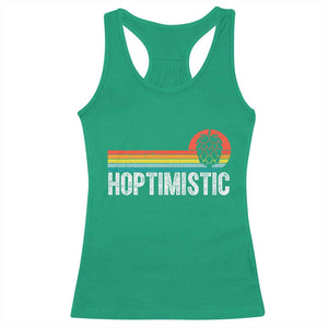 Funny Hops Craft Beer Lover Racerback Tank Top Hoptimistic Retro Vintage Home Brewing TS11 Irish Green Print Your Wear
