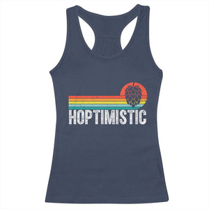 Funny Hops Craft Beer Lover Racerback Tank Top Hoptimistic Retro Vintage Home Brewing TS11 Navy Print Your Wear