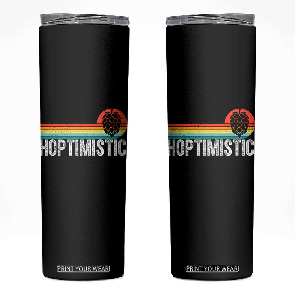 Funny Hops Craft Beer Lover Skinny Tumbler Hoptimistic Retro Vintage Home Brewing TS11 Black Print Your Wear