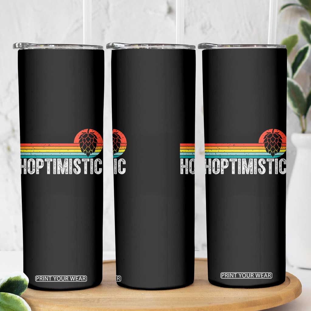 Funny Hops Craft Beer Lover Skinny Tumbler Hoptimistic Retro Vintage Home Brewing TS11 Print Your Wear