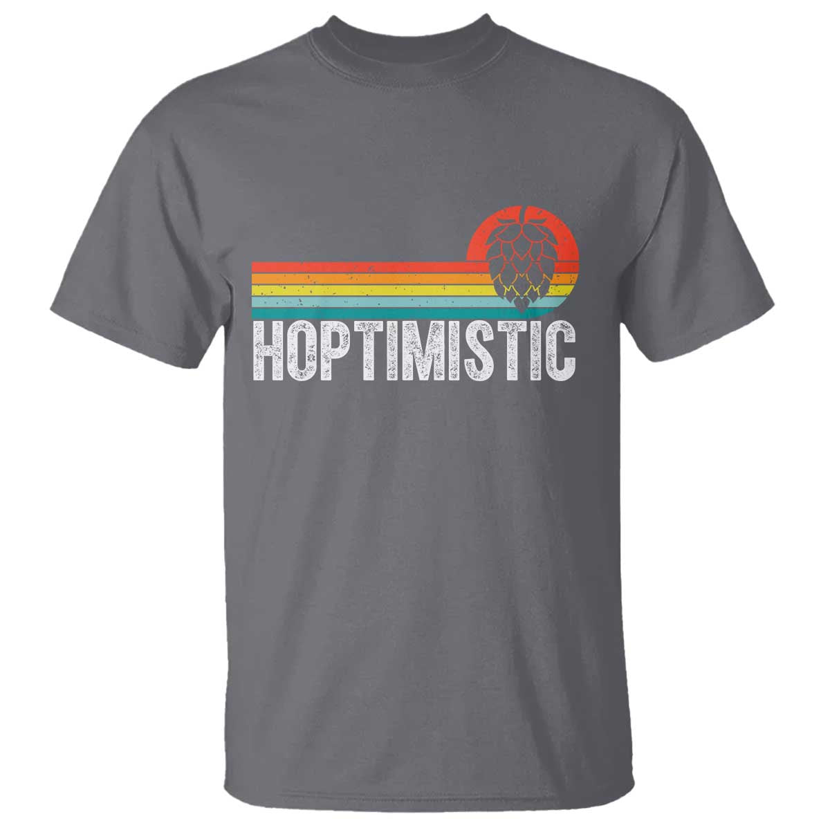 Funny Hops Craft Beer Lover T Shirt Hoptimistic Retro Vintage Home Brewing TS11 Charcoal Print Your Wear