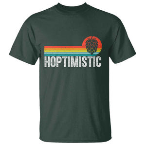Funny Hops Craft Beer Lover T Shirt Hoptimistic Retro Vintage Home Brewing TS11 Dark Forest Green Print Your Wear