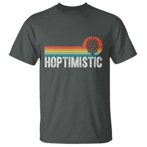 Funny Hops Craft Beer Lover T Shirt Hoptimistic Retro Vintage Home Brewing TS11 Dark Heather Print Your Wear