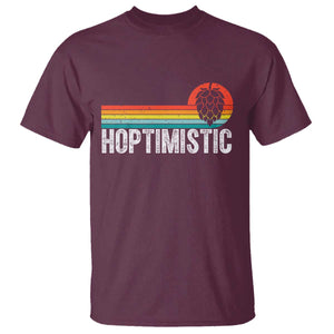 Funny Hops Craft Beer Lover T Shirt Hoptimistic Retro Vintage Home Brewing TS11 Maroon Print Your Wear