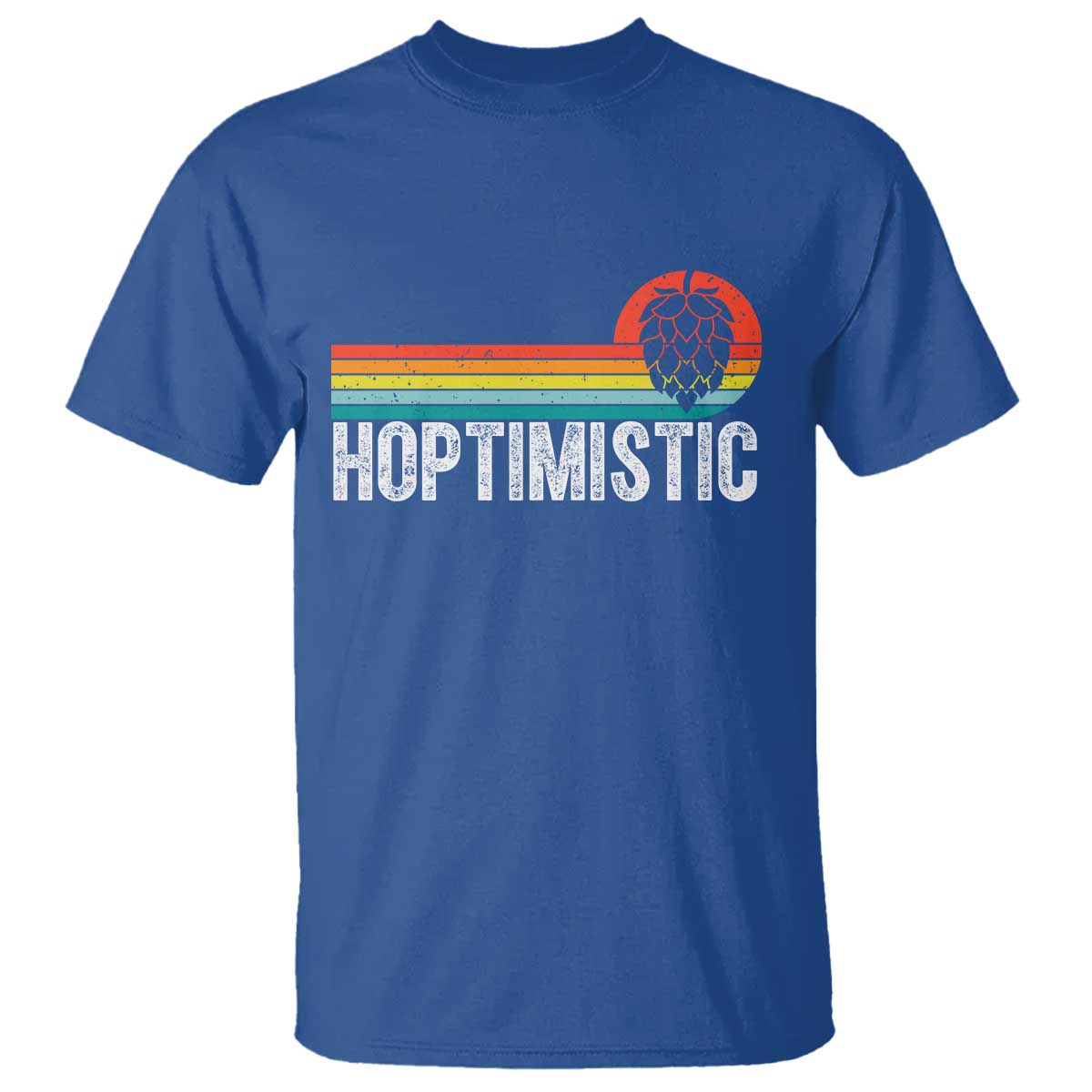 Funny Hops Craft Beer Lover T Shirt Hoptimistic Retro Vintage Home Brewing TS11 Royal Blue Print Your Wear