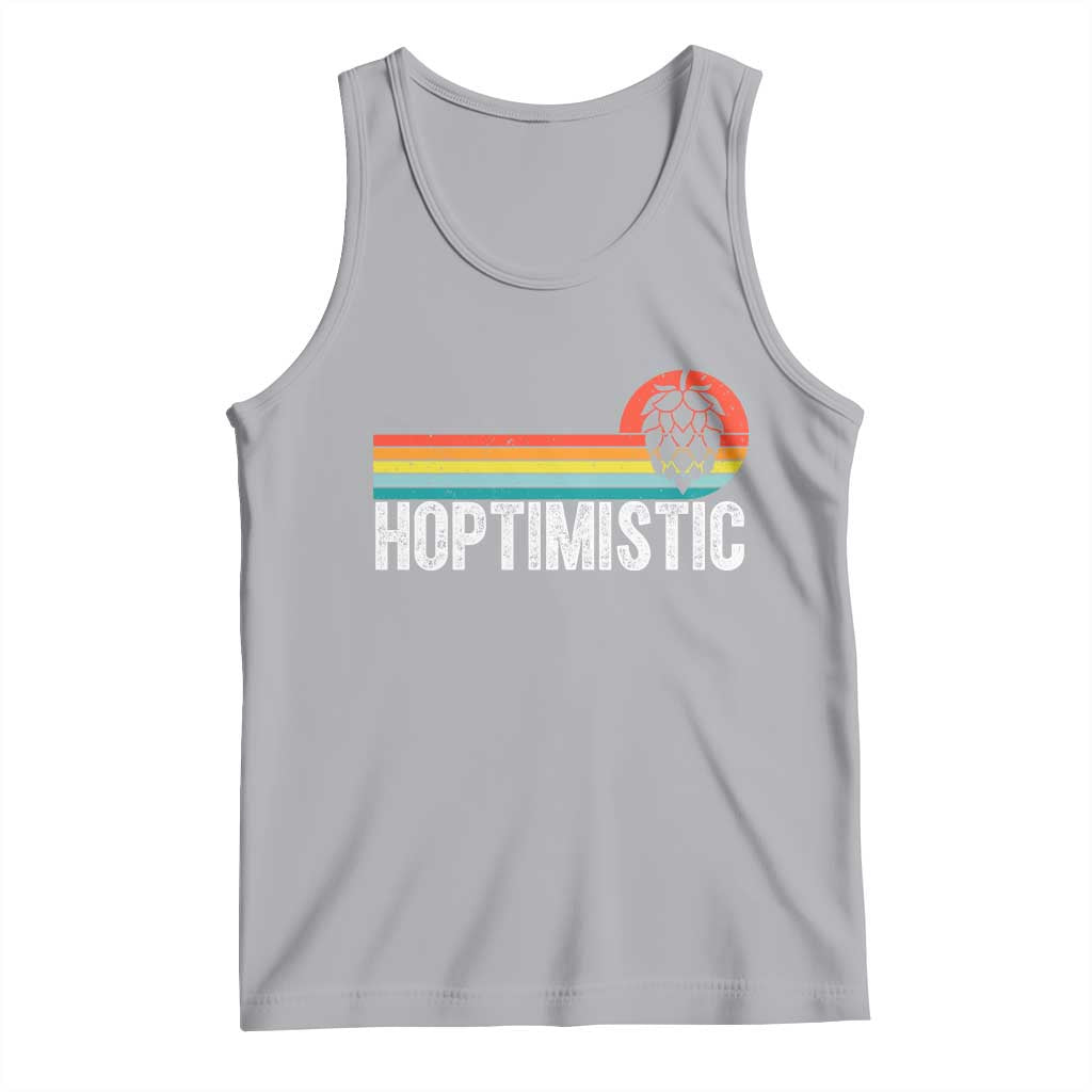 Funny Hops Craft Beer Lover Tank Top Hoptimistic Retro Vintage Home Brewing TS11 Athletic Heather Print Your Wear