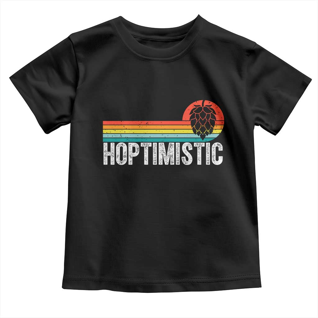 Funny Hops Craft Beer Lover Toddler T Shirt Hoptimistic Retro Vintage Home Brewing TS11 Black Print Your Wear