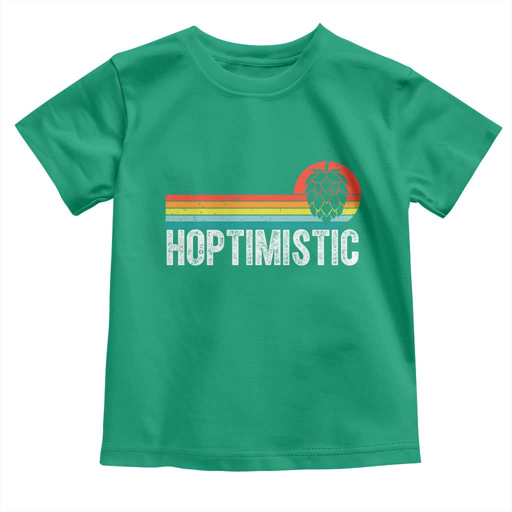 Funny Hops Craft Beer Lover Toddler T Shirt Hoptimistic Retro Vintage Home Brewing TS11 Irish Green Print Your Wear
