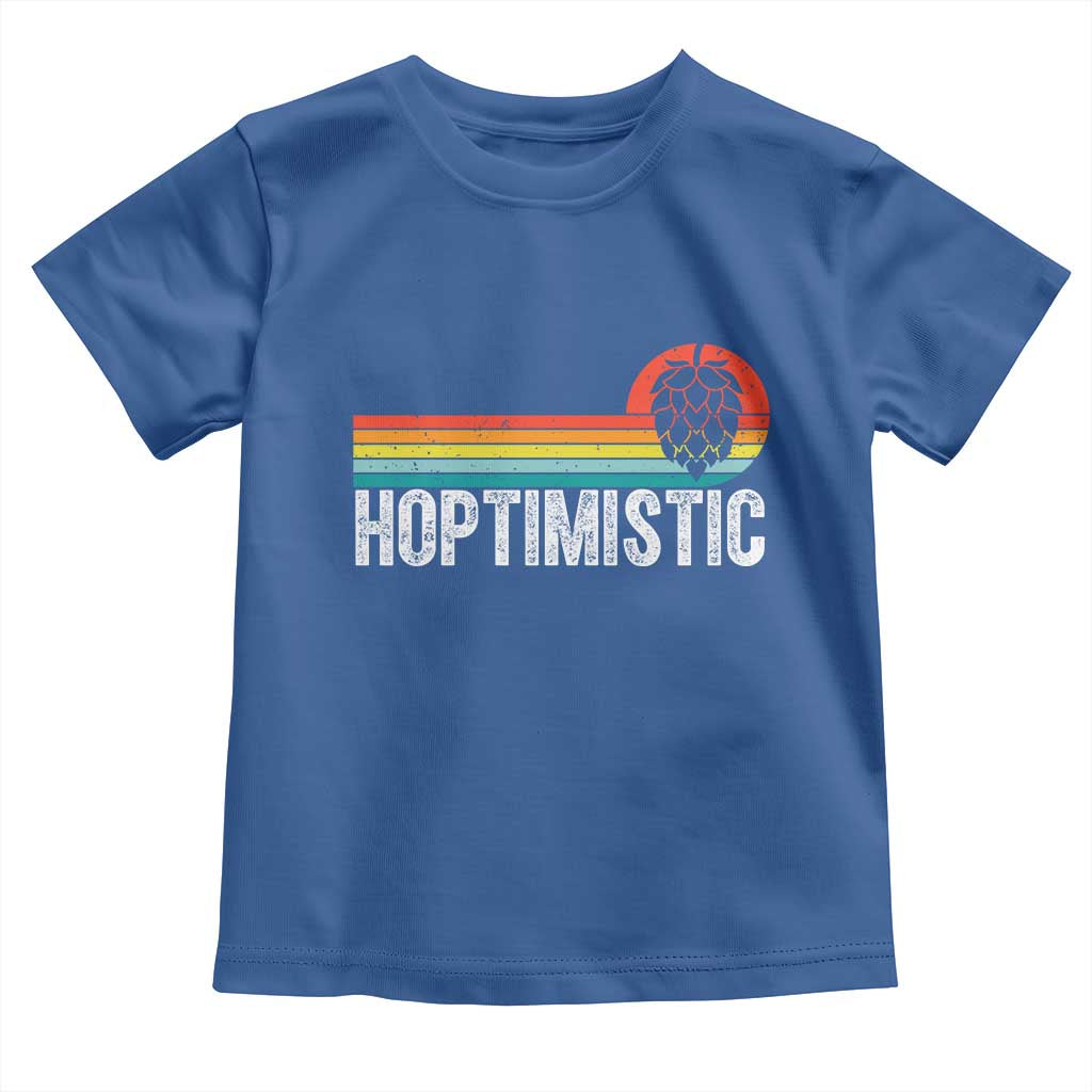 Funny Hops Craft Beer Lover Toddler T Shirt Hoptimistic Retro Vintage Home Brewing TS11 Royal Blue Print Your Wear
