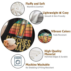 Funny Batches Be Hazy Throw Blanket Craft Beer For Home Brewing TS11 Print Your Wear