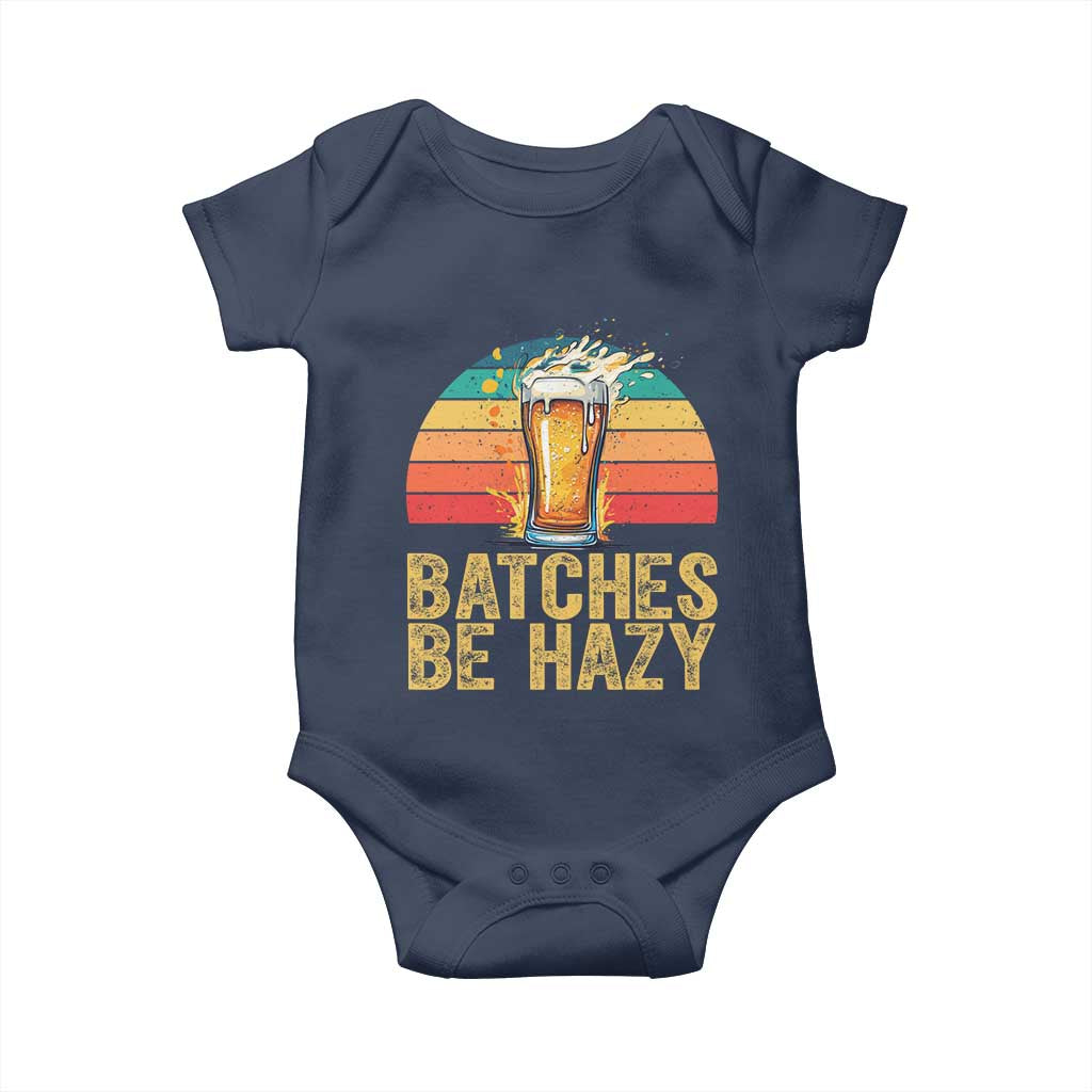Funny Batches Be Hazy Baby Onesie Craft Beer For Home Brewing TS11 Navy Print Your Wear