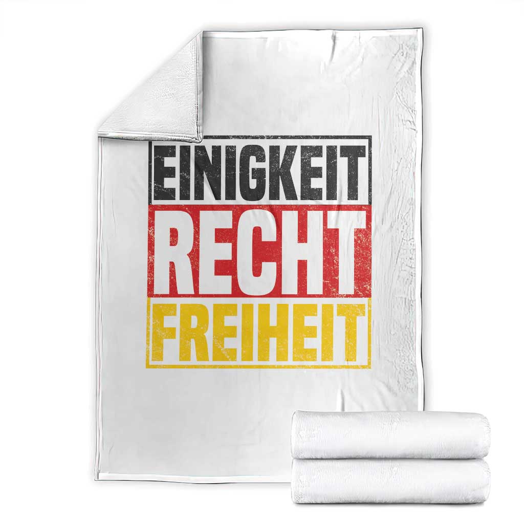 Proud Germany Throw Blanket Einigkeit Recht Freiheit German Flag TS11 White Print Your Wear