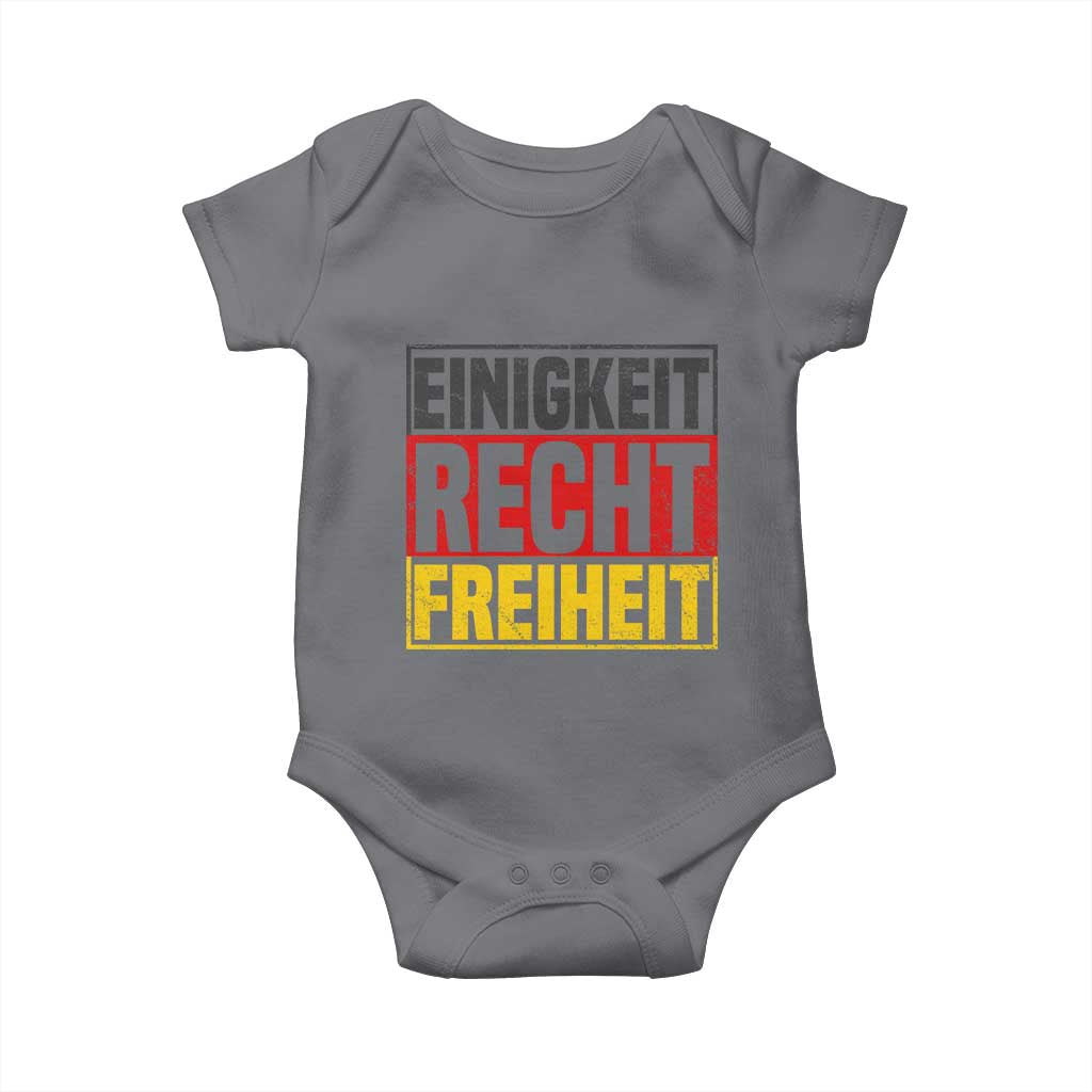 Proud Germany Baby Onesie Einigkeit Recht Freiheit German Flag TS11 Charcoal Print Your Wear