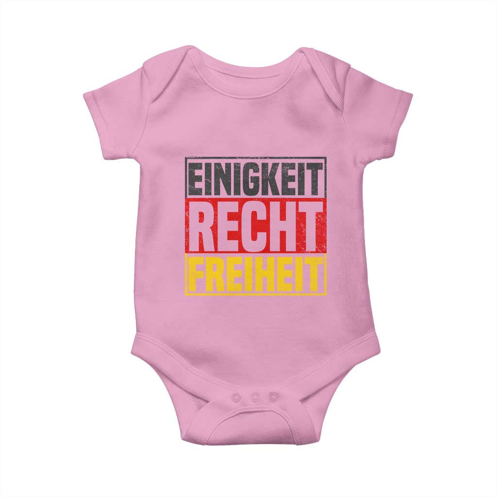 Proud Germany Baby Onesie Einigkeit Recht Freiheit German Flag TS11 Light Pink Print Your Wear