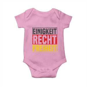 Proud Germany Baby Onesie Einigkeit Recht Freiheit German Flag TS11 Light Pink Print Your Wear