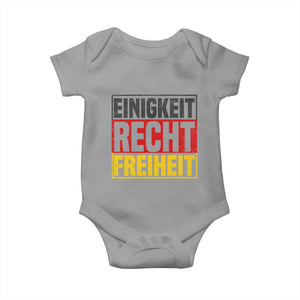 Proud Germany Baby Onesie Einigkeit Recht Freiheit German Flag TS11 Sport Gray Print Your Wear