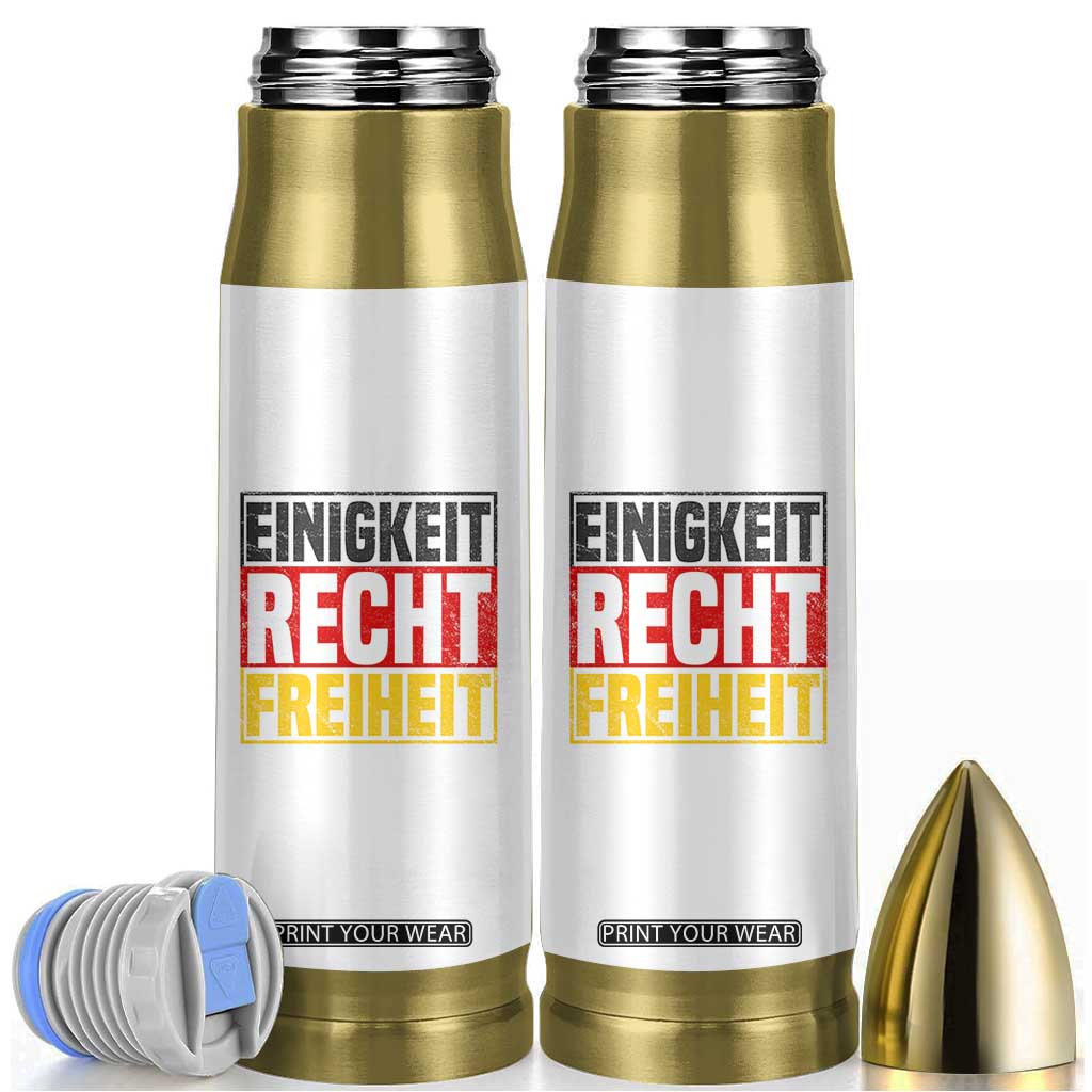 Proud Germany Bullet Tumbler Einigkeit Recht Freiheit German Flag TS11 White Print Your Wear