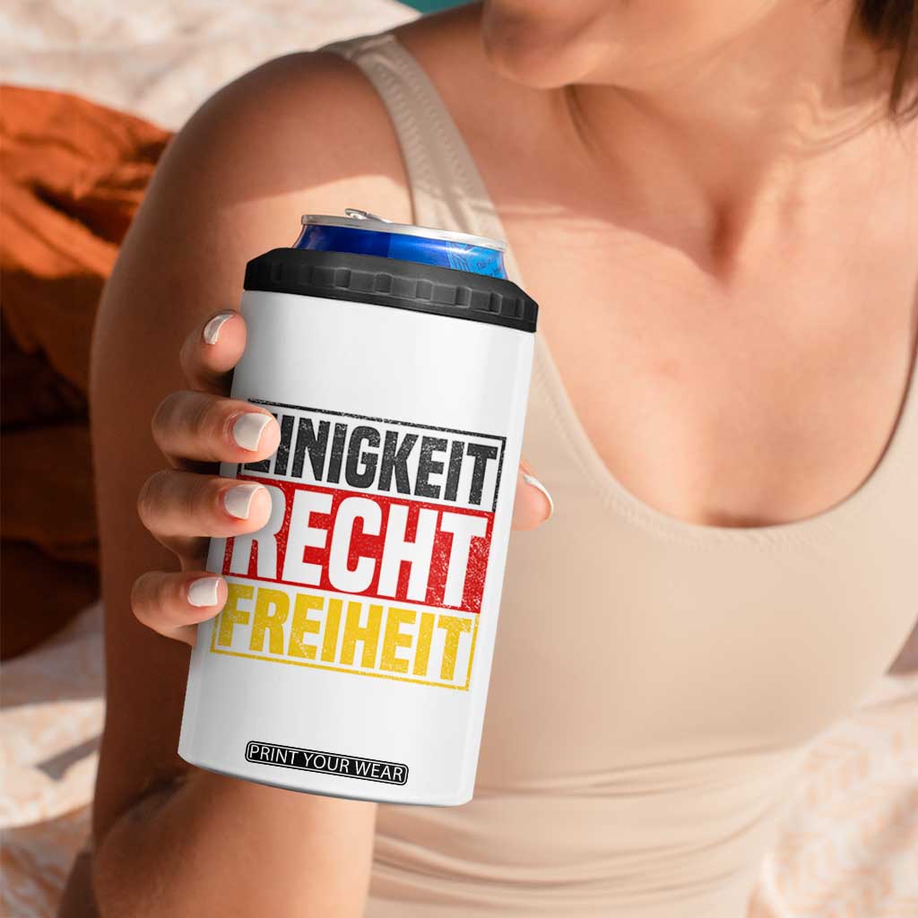 Proud Germany 4 in 1 Can Cooler Tumbler Einigkeit Recht Freiheit German Flag TS11 Print Your Wear