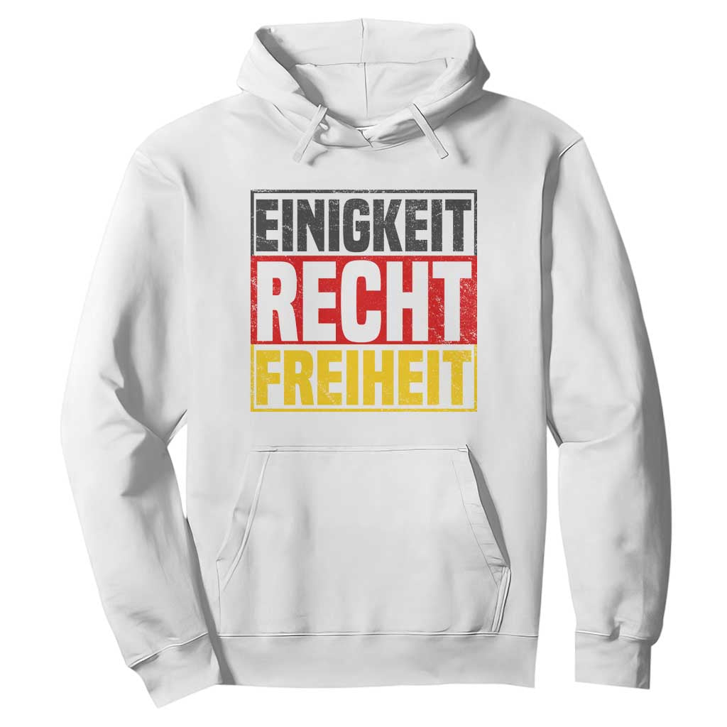 Proud Germany Hoodie Einigkeit Recht Freiheit German Flag TS11 White Print Your Wear