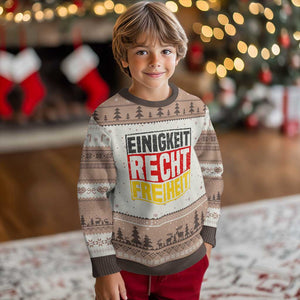 Proud Germany Ugly Christmas Sweater Einigkeit Recht Freiheit German Flag TS11 Mocha Mousse Print Your Wear