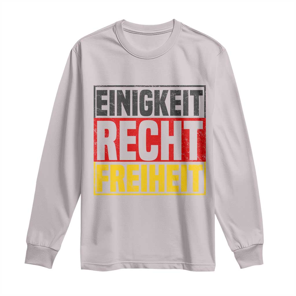 Proud Germany Long Sleeve Shirt Einigkeit Recht Freiheit German Flag TS11 Ice Gray Print Your Wear