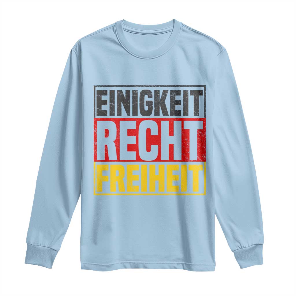 Proud Germany Long Sleeve Shirt Einigkeit Recht Freiheit German Flag TS11 Light Blue Print Your Wear