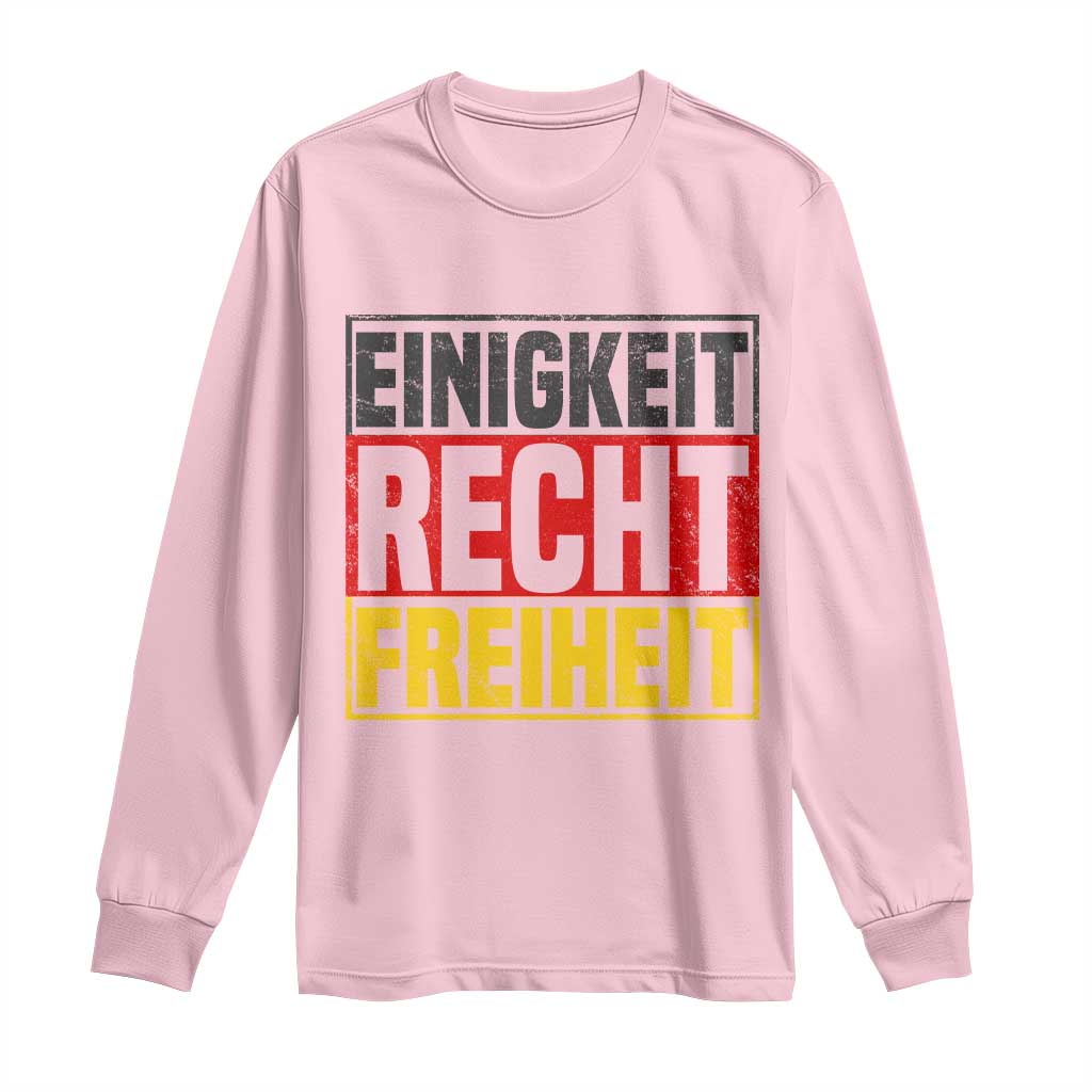 Proud Germany Long Sleeve Shirt Einigkeit Recht Freiheit German Flag TS11 Light Pink Print Your Wear