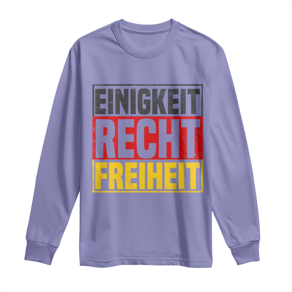 Proud Germany Long Sleeve Shirt Einigkeit Recht Freiheit German Flag TS11 Violet Print Your Wear