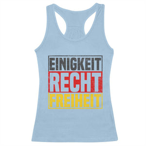 Proud Germany Racerback Tank Top Einigkeit Recht Freiheit German Flag TS11 Light Blue Print Your Wear