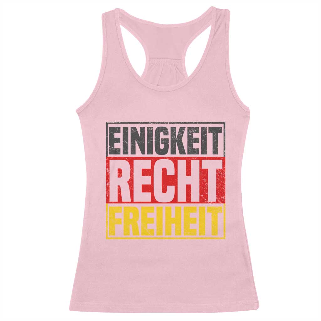 Proud Germany Racerback Tank Top Einigkeit Recht Freiheit German Flag TS11 Light Pink Print Your Wear