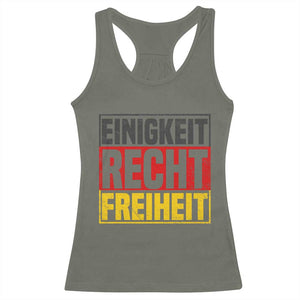 Proud Germany Racerback Tank Top Einigkeit Recht Freiheit German Flag TS11 Military Green Print Your Wear