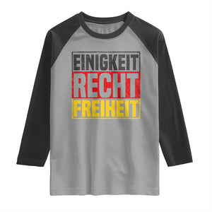 Proud Germany Raglan Shirt Einigkeit Recht Freiheit German Flag TS11 Sport Gray Black Print Your Wear