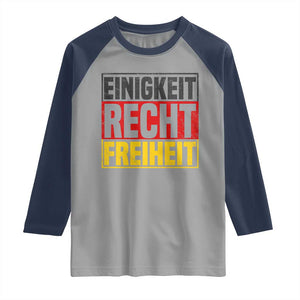Proud Germany Raglan Shirt Einigkeit Recht Freiheit German Flag TS11 Sport Gray Navy Print Your Wear