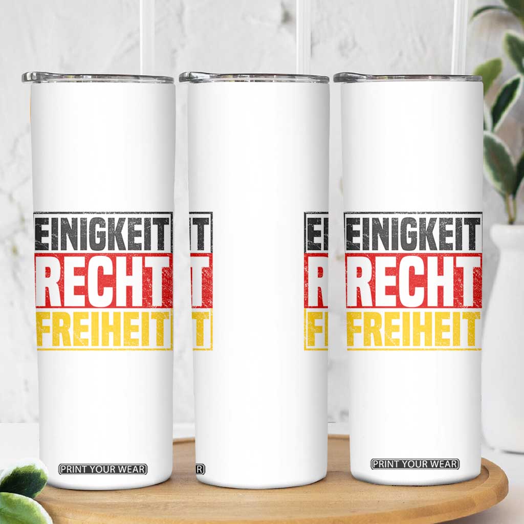 Proud Germany Skinny Tumbler Einigkeit Recht Freiheit German Flag TS11 Print Your Wear