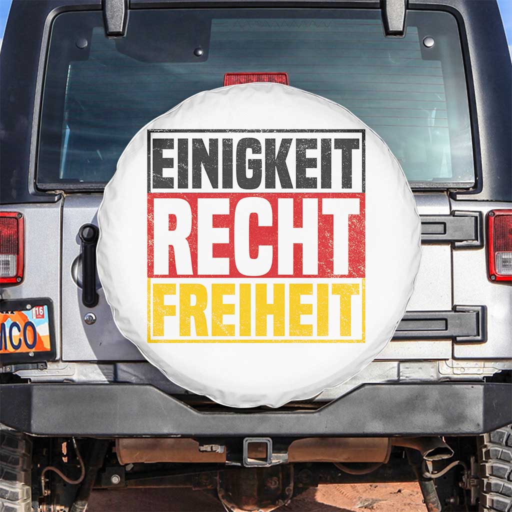 Proud Germany Spare Tire Cover Einigkeit Recht Freiheit German Flag TS11 No hole White Print Your Wear