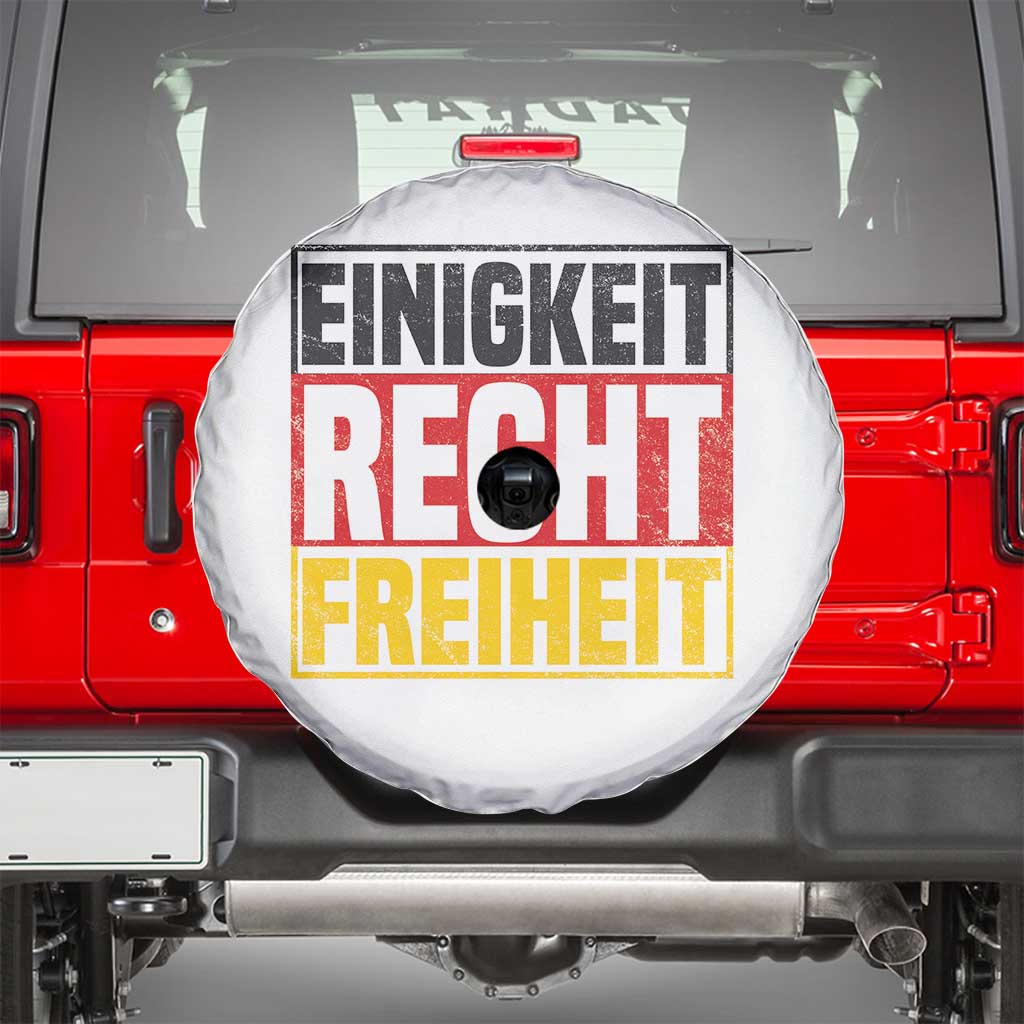 Proud Germany Spare Tire Cover Einigkeit Recht Freiheit German Flag TS11 White Print Your Wear