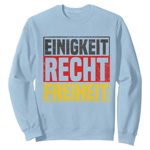 Proud Germany Sweatshirt Einigkeit Recht Freiheit German Flag TS11 Light Blue Print Your Wear