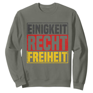 Proud Germany Sweatshirt Einigkeit Recht Freiheit German Flag TS11 Military Green Print Your Wear