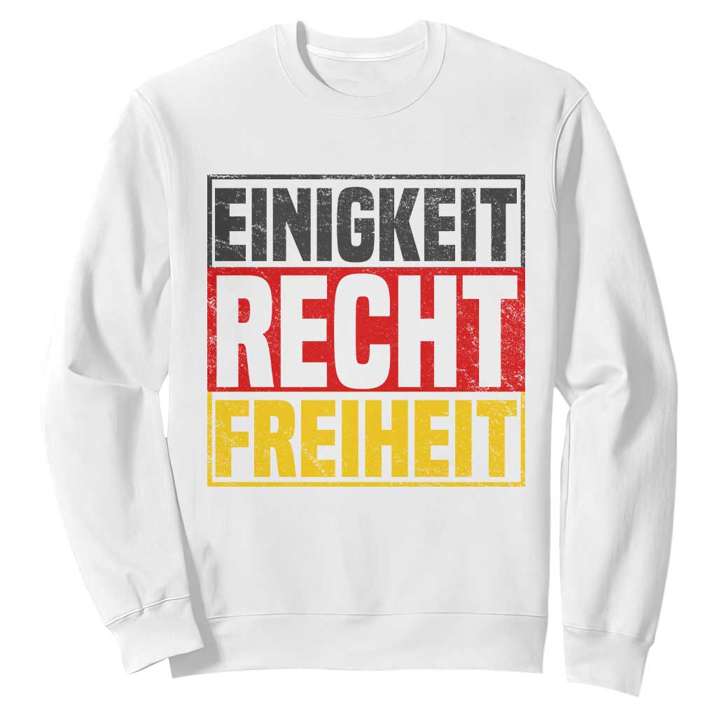 Proud Germany Sweatshirt Einigkeit Recht Freiheit German Flag TS11 White Print Your Wear