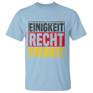 Proud Germany T Shirt Einigkeit Recht Freiheit German Flag TS11 Light Blue Print Your Wear