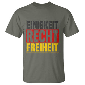 Proud Germany T Shirt Einigkeit Recht Freiheit German Flag TS11 Military Green Print Your Wear