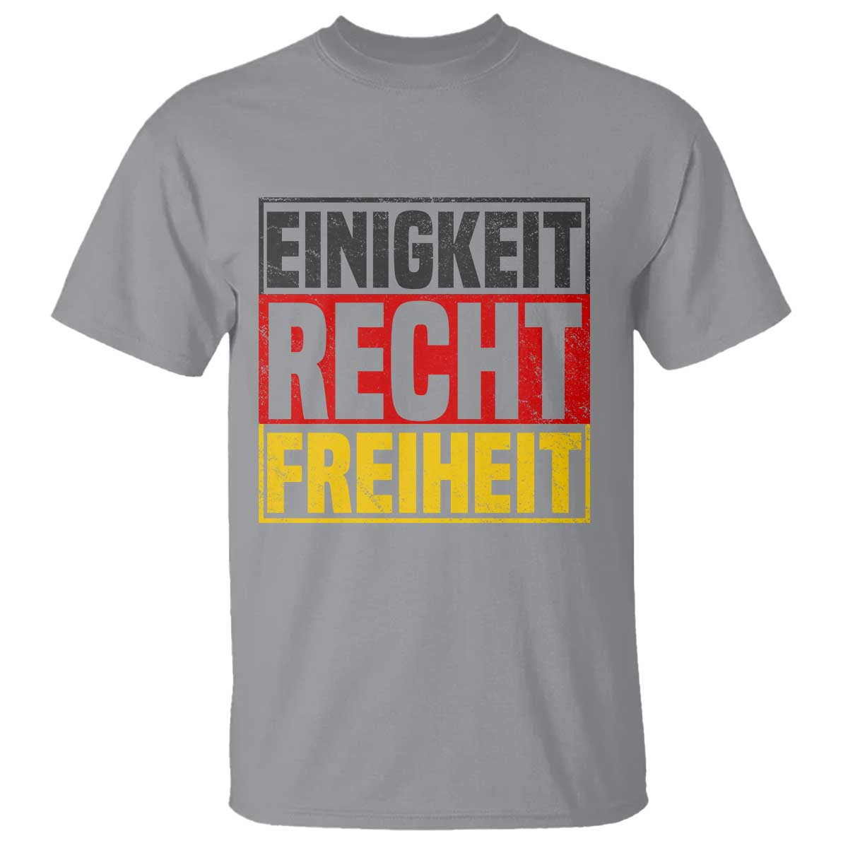 Proud Germany T Shirt Einigkeit Recht Freiheit German Flag TS11 Sport Gray Print Your Wear