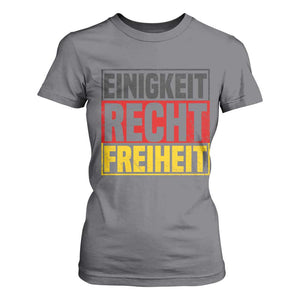 Proud Germany T Shirt For Women Einigkeit Recht Freiheit German Flag TS11 Charcoal Print Your Wear