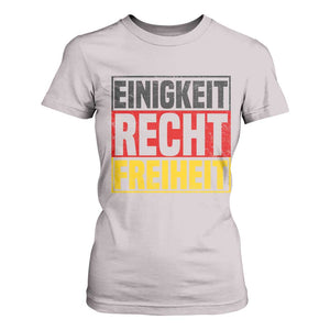 Proud Germany T Shirt For Women Einigkeit Recht Freiheit German Flag TS11 Ice Gray Print Your Wear